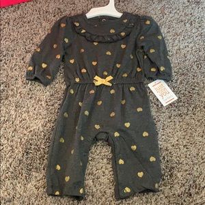 NWT gray and gold baby romper
